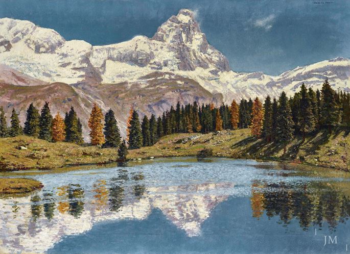 Cesare Maggi - Il Lago Blu , Breuil-Cervinia. (The Matterhorn seen from Cervinia) | MasterArt